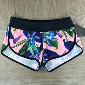 S Hurley Phantom Floral Board Shorts Swim Surf Beach Pink Blue NWT